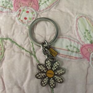 Coach Silver Daisy Fob Keychain